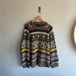 Vintage American eagle Xl multi colour wool/ Lane blend chunky knit sweater..